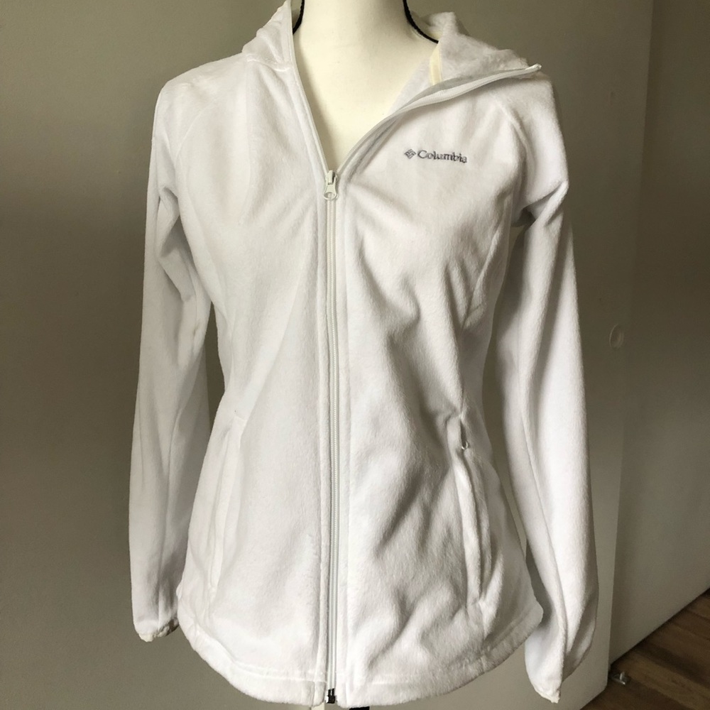 White Columbia Zip Up Sweater